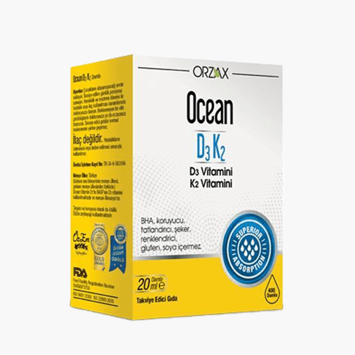 Orzax Ocean D3K2 Vitamin Damla 20 ml - Dermoderm