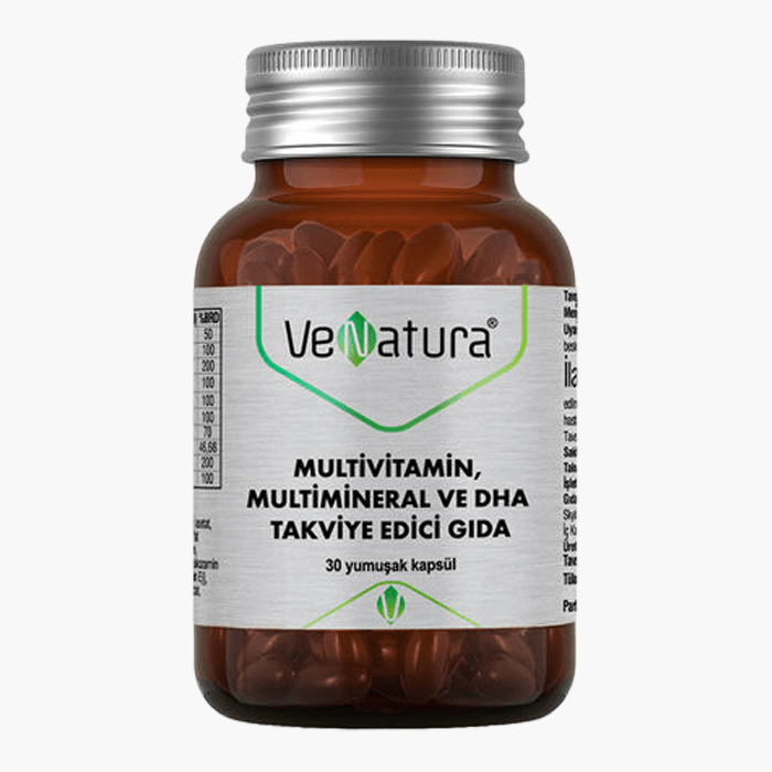 VeNatura Multivitamin, Multimineral ve DHA Takviye Edici Gıda 30 Yumuşak Kapsül - Dermoderm