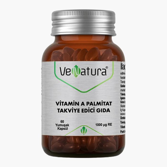 VeNatura Vitamin A Palmitat Takviye Edici Gıda 60 Yumuşak Kapsül - Dermoderm