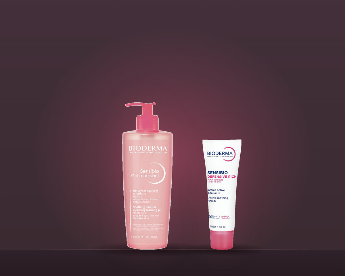 Bioderma koleksiyonu — Sensibio Gel Moussant ve Sensibio Defensive Rich (mobil)