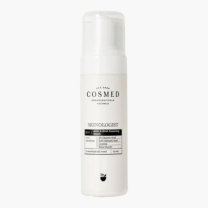AHA & BHA Foaming Wash - Asit İçerikli Yüz ve Vücut Temizleme Köpüğü - Akneye eğilimli, Yağlı/ Karma Ciltler için Köpük Temizleyici - Dermoderm