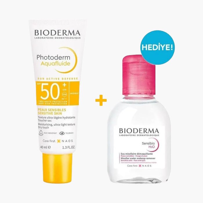 Bıoderma Photoderm Aquafluid SPF50+ 40 ml & Sensibio H2O 100 ml - Dermoderm