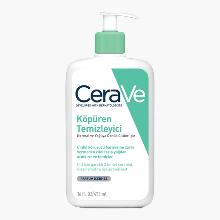 CeraVe Normal Ve Yağlı Ciltler İçin Köpüren Temizleyici 473 ml - Dermoderm