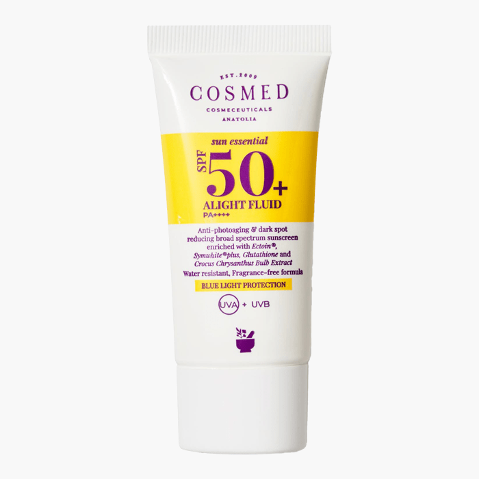 Cosmed Alight Fluid SPF 50 Koyu Leke Karşıtı Yüz Güneş Kremi - Alpha Arbutin, Yeni Nesil Filtreler - Dermoderm