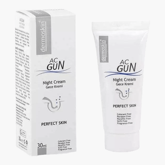 Dermoskin AcGun Onarıcı Gece Kremi 30 ml - Dermoderm