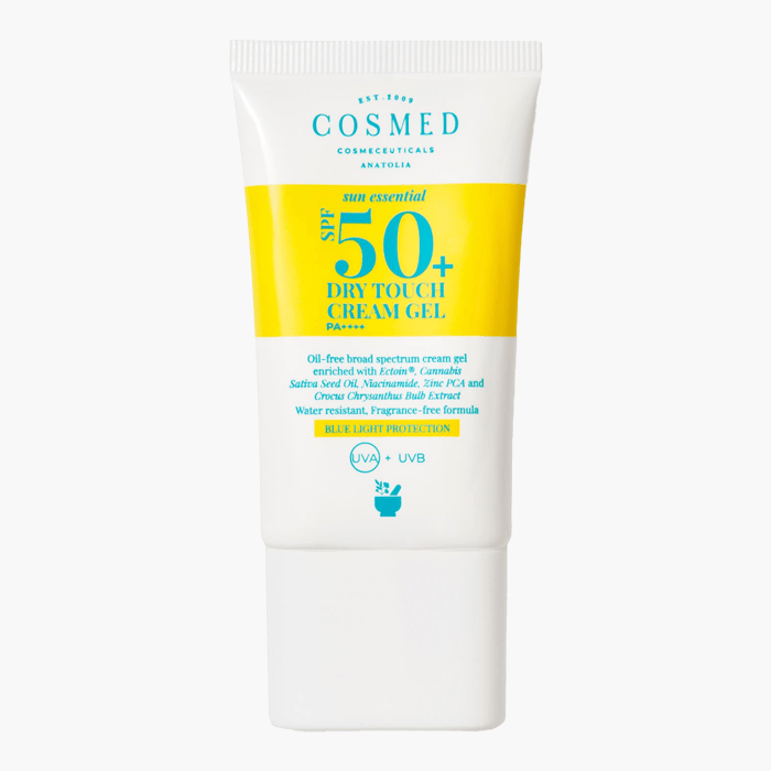 Dry Touch Cream Gel SPF 50 Yağlı/Karma Akne Eğilimli Ciltler İçin Mat Bitişli Yüz Güneş Kremi - Parlama Karşıtı, Yeni Nesil Filtreler v - Dermoderm
