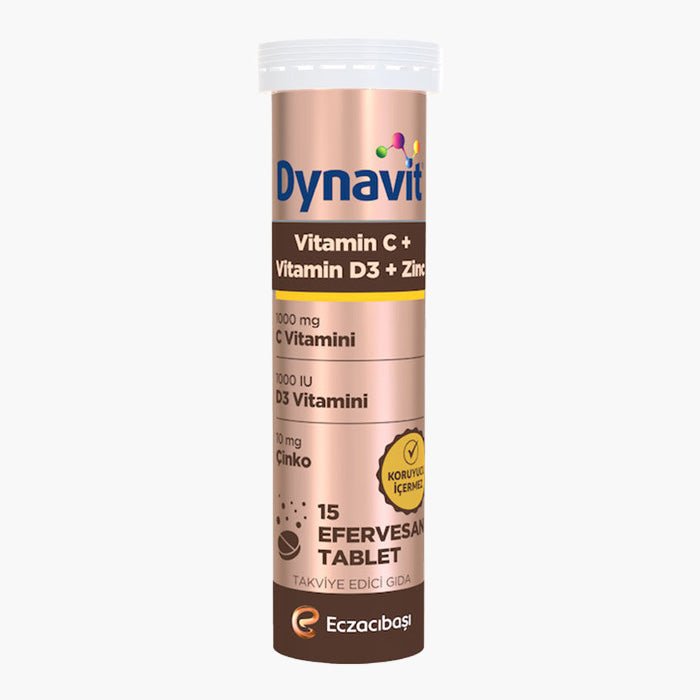 Dynavit Vitamin C + Vitamin D3 + Çinko 15 Efervesan Tablet - Dermoderm