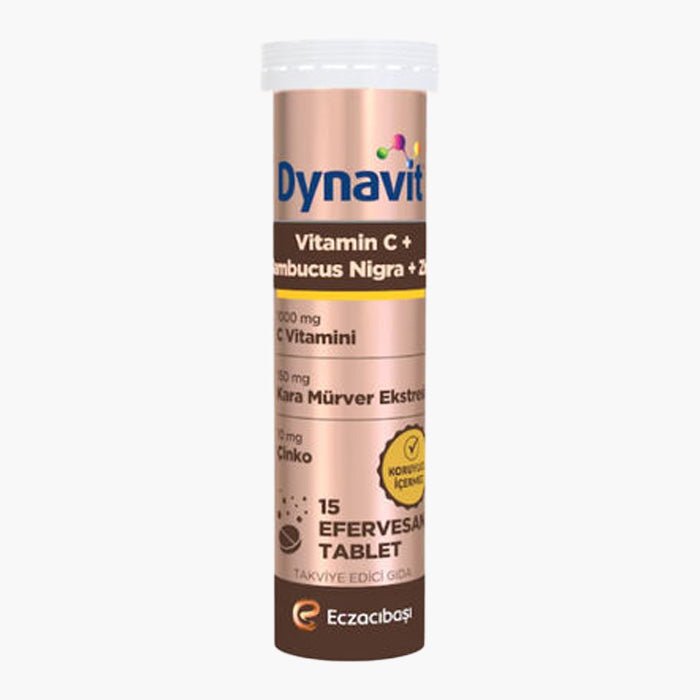 Eczacıbaşı Dynavit Vitamin C + Sambucus Nigra 15 Efervesan Tablet - Dermoderm