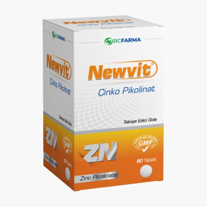 Newvi̇t Çi̇nko Pi̇koli̇nat İçeren Takviye Edici Gıda 15 mg 60 Tablet - Dermoderm