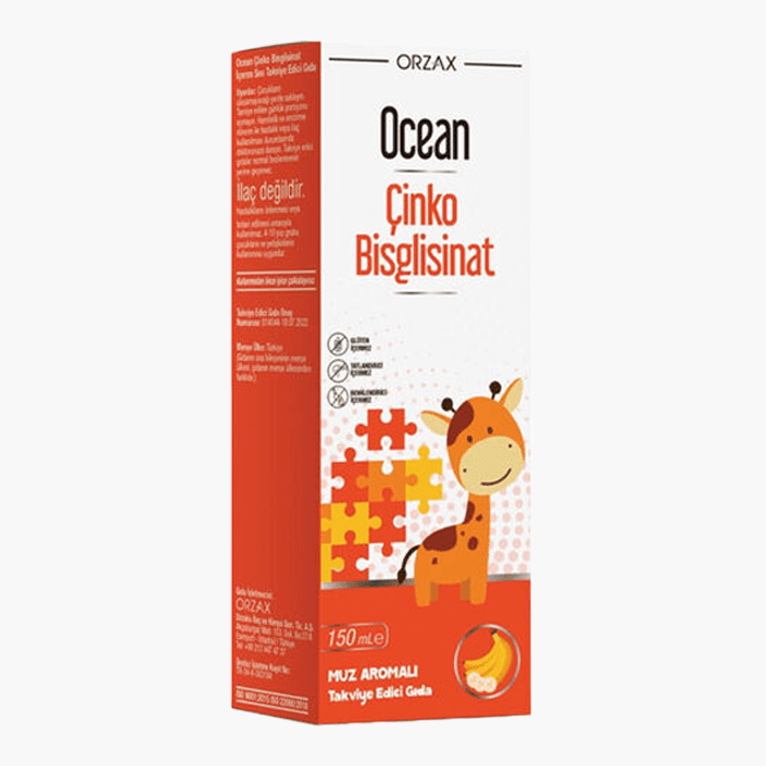 Orzax Ocean Çinko Bisglisinat 150 ml - Muz Aromalı - Dermoderm
