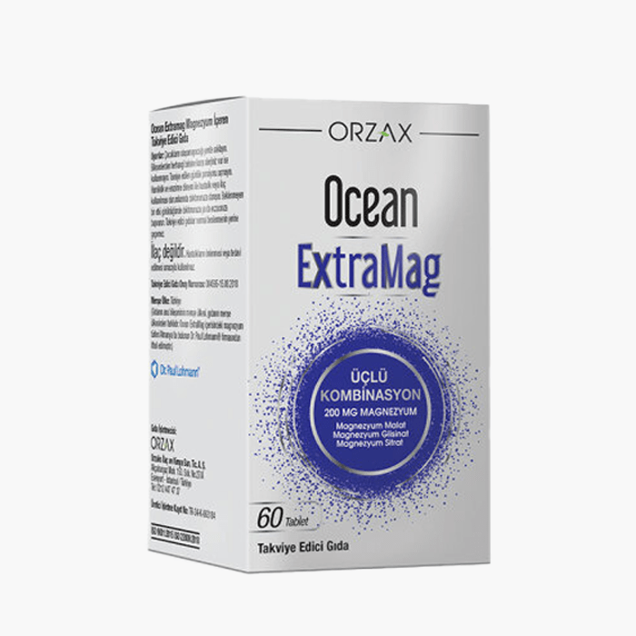 Orzax Ocean ExtraMag Üçlü Magnezyum Kombinasyonu 60 Tablet - Dermoderm