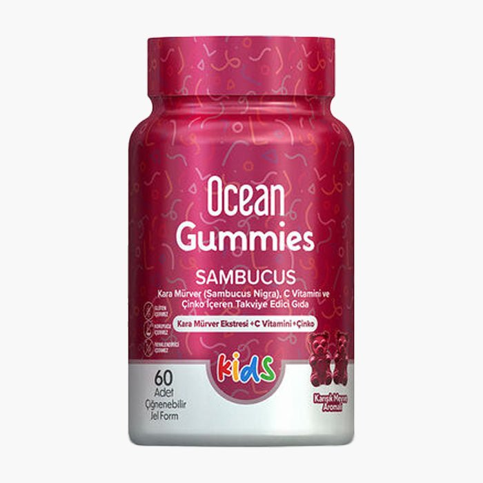 Orzax Ocean Gummies Sambucus Kids Takviye Edici Gıda 60 Adet Çiğnenebilir Jel Form - Dermoderm