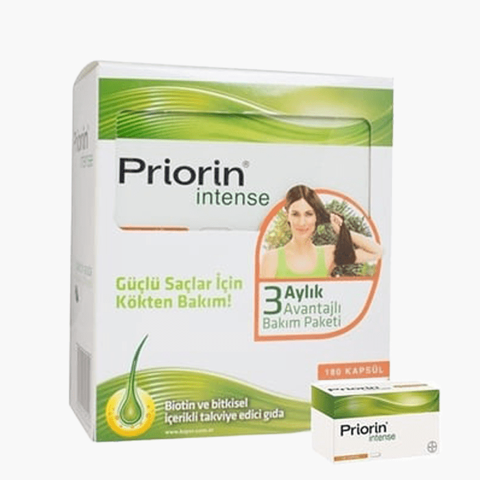 Priorin Intense 180 Kapsül 3 Aylık Avantajlı Bakım Paketi - Dermoderm