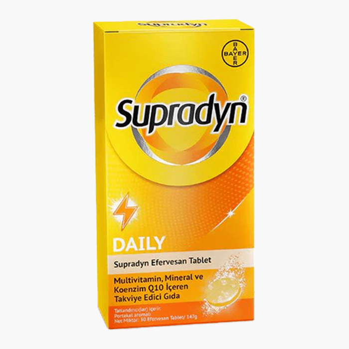 Supradyn Daily Multivitamin, Mineral ve Koenzim İçeren Takviye Edici Gıda 30 Tablet - Dermoderm