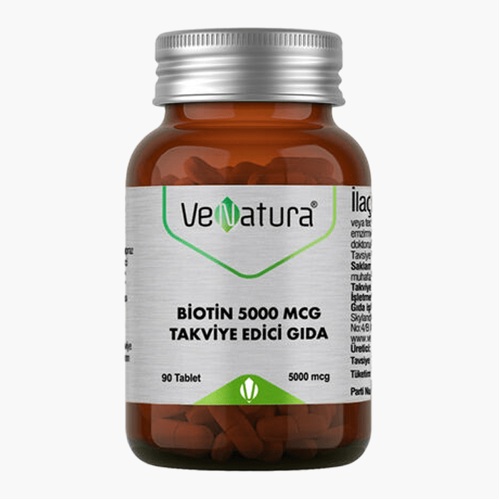 VeNatura Biotin 5000 mcg 90 Tablet - Dermoderm