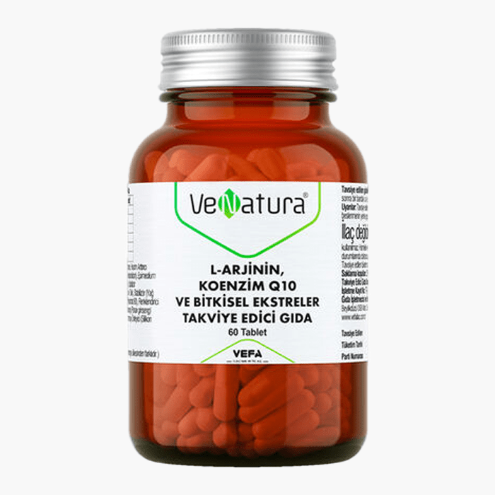 Venatura L - Arjinin Koenzim Q10 ve Bitkisel Ekstreler Takviye Edici Gıda 60 Tablet - Dermoderm