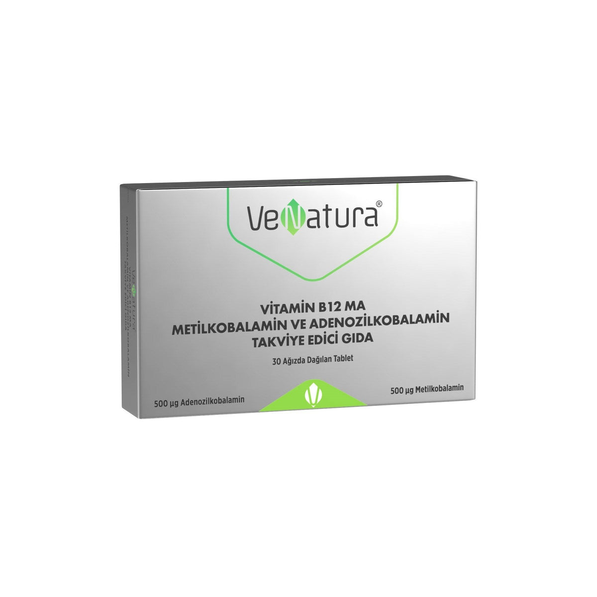 VeNatura Vitamin B12 MA Metilkobalamin ve Adenozilkobalamin 30 ODT