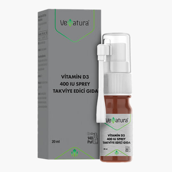 VeNatura Vitamin D3 400 IU Sprey Takviye Edici Gıda 20 ml - Dermoderm