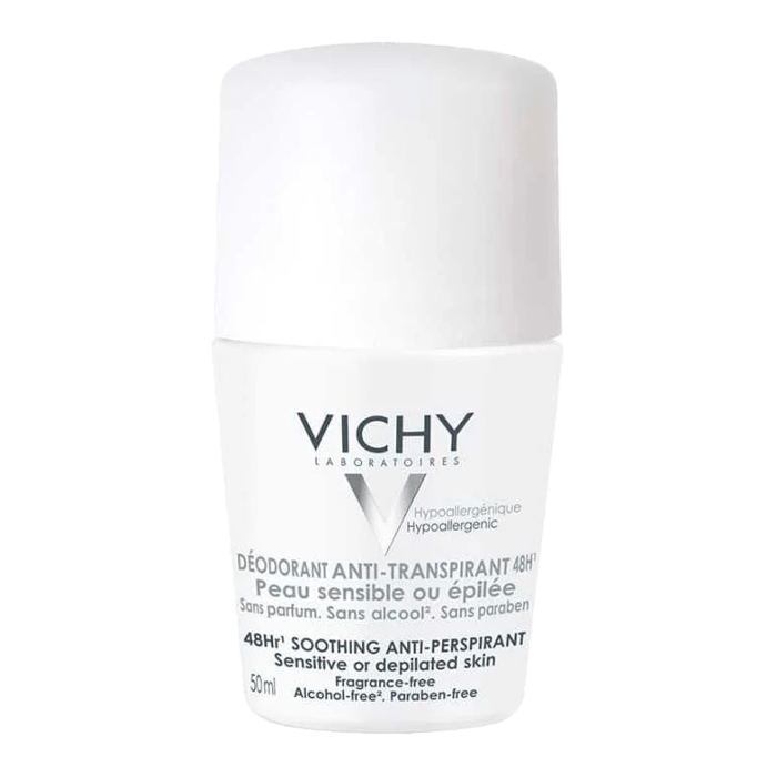 Vichy Sensitive Roll - On 50 ml (Hassas ciltler için terleme karşıtı 48 saat etkili roll - on) - Dermoderm