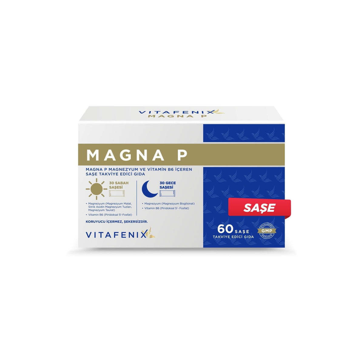 Vitafenix Magna P Magnezyum ve Vitamin B6 60 Saşe
